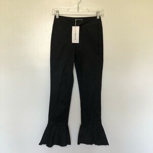 Lioness Runaway Pants Ruffle Hem Black New XS